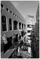 Westfield Horton Plaza designed by Jon Jerde. San Diego, California, USA (black and white)