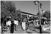 Store selling colorful mexican clothing, Old Town. San Diego, California, USA ( black and white)