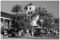 Street, Old Town State Historic Park. San Diego, California, USA (black and white)