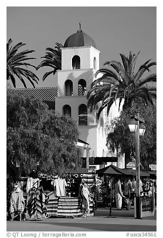 Store and church, Old Town State Historic Park. San Diego, California, USA