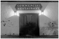 Facade and lights, Old Town State Historic Park. San Diego, California, USA ( black and white)