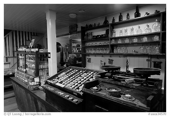 Interior of apothicary store, Old Town. San Diego, California, USA