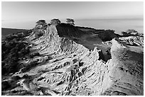 Broken Hill and Ocean,  Torrey Pines State Preserve. La Jolla, San Diego, California, USA ( black and white)