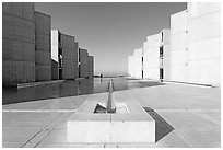 Salk Institute, designed by Louis Kahn. La Jolla, San Diego, California, USA ( black and white)