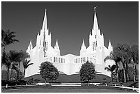 Mormon temple. San Diego, California, USA ( black and white)