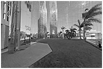 Reflections in  Crystal Cathedral, home of Televangelist Robert Schuller. Garden Grove, Orange County, California, USA (black and white)