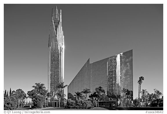 Crystal Cathedral, designed by architect Philip Johnson, afternoon. Garden Grove, Orange County, California, USA