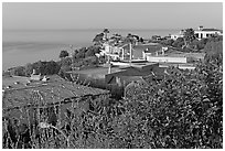 Hillside Houses overlooking the Pacific. Laguna Beach, Orange County, California, USA ( black and white)