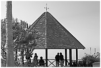 Gazebo overlooking the ocean. Laguna Beach, Orange County, California, USA ( black and white)