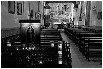 Serra Chapel, the only remaining  church where Fr Serra said mass. San Juan Capistrano, Orange County, California, USA (black and white)