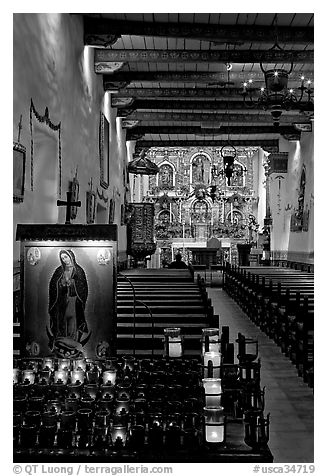 Inside of original mission chapel, constructed in 1782. San Juan Capistrano, Orange County, California, USA