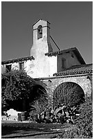 Bell tower. San Juan Capistrano, Orange County, California, USA (black and white)