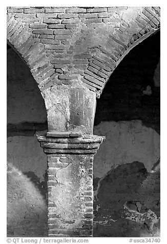 Main courtyard arches. San Juan Capistrano, Orange County, California, USA