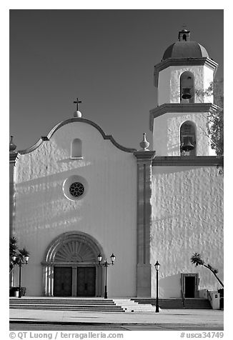 Mission basilica,  afternoon. San Juan Capistrano, Orange County, California, USA