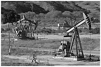 San Ardo Oil field. California, USA ( black and white)