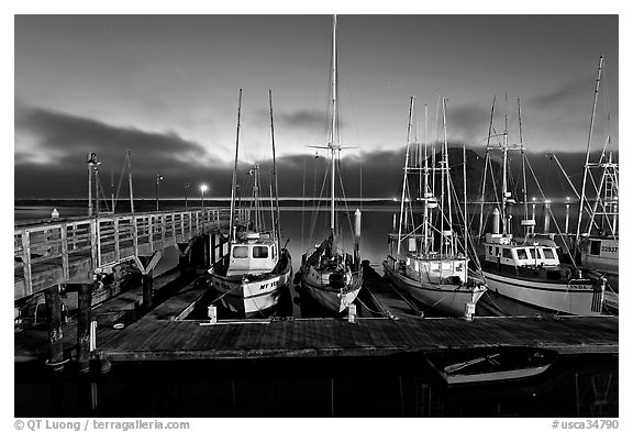 Harbor at dusk. Morro Bay, USA