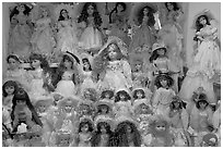 Danish dolls at Andersen gift shop. California, USA (black and white)