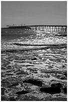 Rincon island. California, USA (black and white)