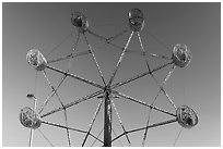 Wheel ride, Beach Boardwalk. Santa Cruz, California, USA (black and white)