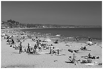 Beachgoers, Capitola. Capitola, California, USA (black and white)