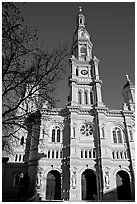 Cathedral of the Blessed Sacrament, afternoon. Sacramento, California, USA (black and white)