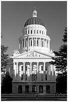 State Capitol of California, late afternoon. Sacramento, California, USA (black and white)