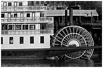 Paddle Wheel of the steamer  Delta King. Sacramento, California, USA (black and white)