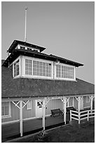 South Bay Yacht club at dusk, Alviso. San Jose, California, USA (black and white)