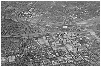 Aerial view of downtown. San Jose, California, USA ( black and white)