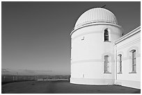 Lick obervatory, late afternoon, Mount Hamilton. San Jose, California, USA (black and white)