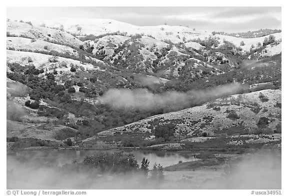 Joseph Grant Park and Mount Hamilton Range with snow. San Jose, California, USA