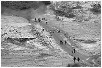 Trail in Joseph Grant Park after a rare snowfall. San Jose, California, USA (black and white)