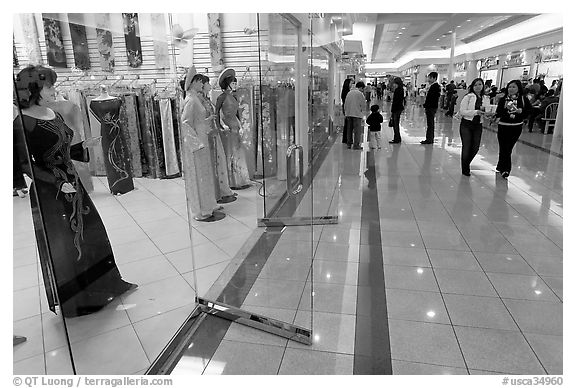 Ao Dai Vietnamese traditional formal dresses, Grand Century mall. San Jose, California, USA