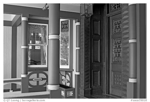 Entrance porch. Winchester Mystery House, San Jose, California, USA