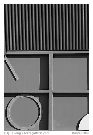 San Jose Rep building detail. San Jose, California, USA (black and white)