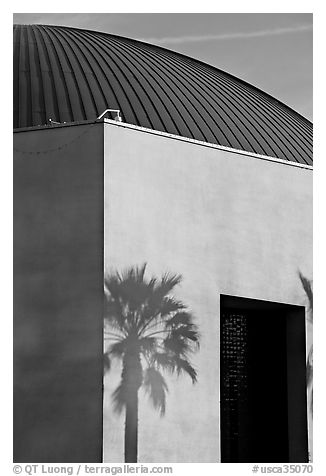Tech Museum of innovation building detail. San Jose, California, USA (black and white)