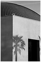 Tech Museum of innovation building detail. San Jose, California, USA (black and white)