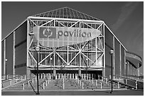 HP Pavilion, afternoon. San Jose, California, USA (black and white)