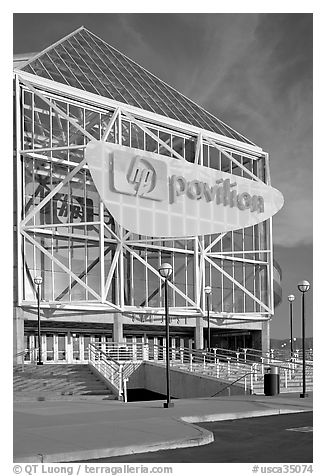 HP Pavilion (former Arena). San Jose, California, USA (black and white)
