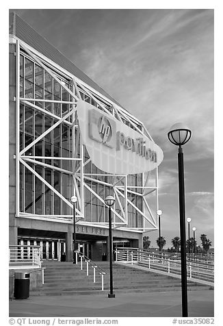 HP Pavilion at San Jose, sunset. San Jose, California, USA