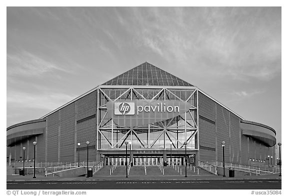 San Jose HP Pavilion, sunset. San Jose, California, USA