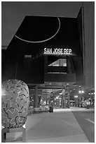 San Jose Repertory Theater at dusk. San Jose, California, USA (black and white)