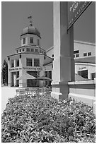 Center for Performing Arts, Castro Street, Mountain View. California, USA (black and white)