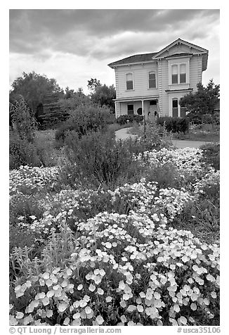 Emma Prush Farmhouse. San Jose, California, USA (black and white)