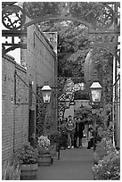 Alley, San Pedro Square. San Jose, California, USA (black and white)