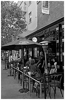 Pub, San Pedro Square. San Jose, California, USA ( black and white)