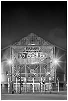HP Pavilion at night. San Jose, California, USA (black and white)