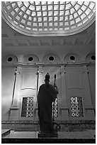 Main hall inside Cantor Center. Stanford University, California, USA ( black and white)