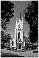 Church of the Nativity, mid-day. Menlo Park,  California, USA (black and white)