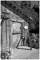 Barn-style shop, Allied Arts Guild. Menlo Park,  California, USA (black and white)
